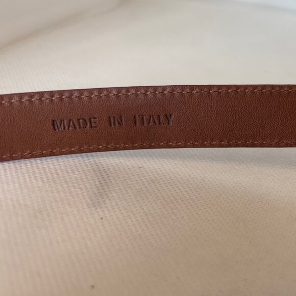 NEW RALPH LAUREN RED ALLIGATOR LEATHER DOUBLE WRAP BELT BRASS BUCKLES ITALY M - Picture 5 of 7